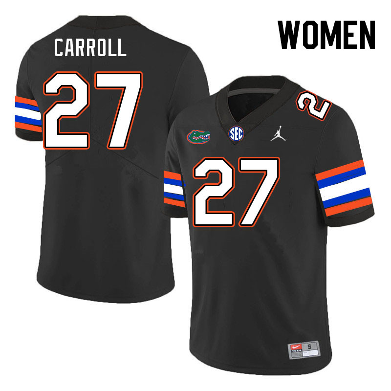 Women #27 Cam Carroll Florida Gators College Football Jerseys Stitched-Black - Click Image to Close